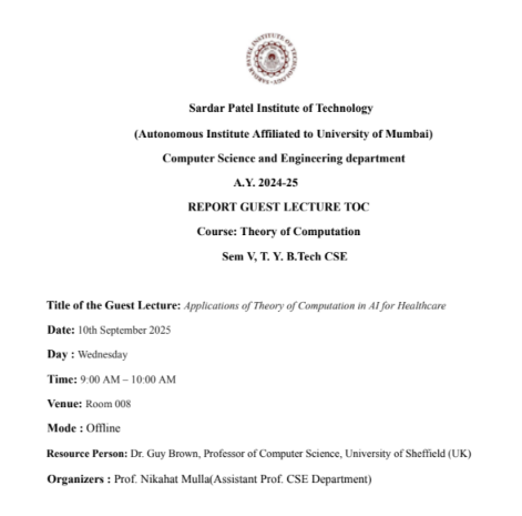 Applications of Theory of Computation & AI in Healthcare