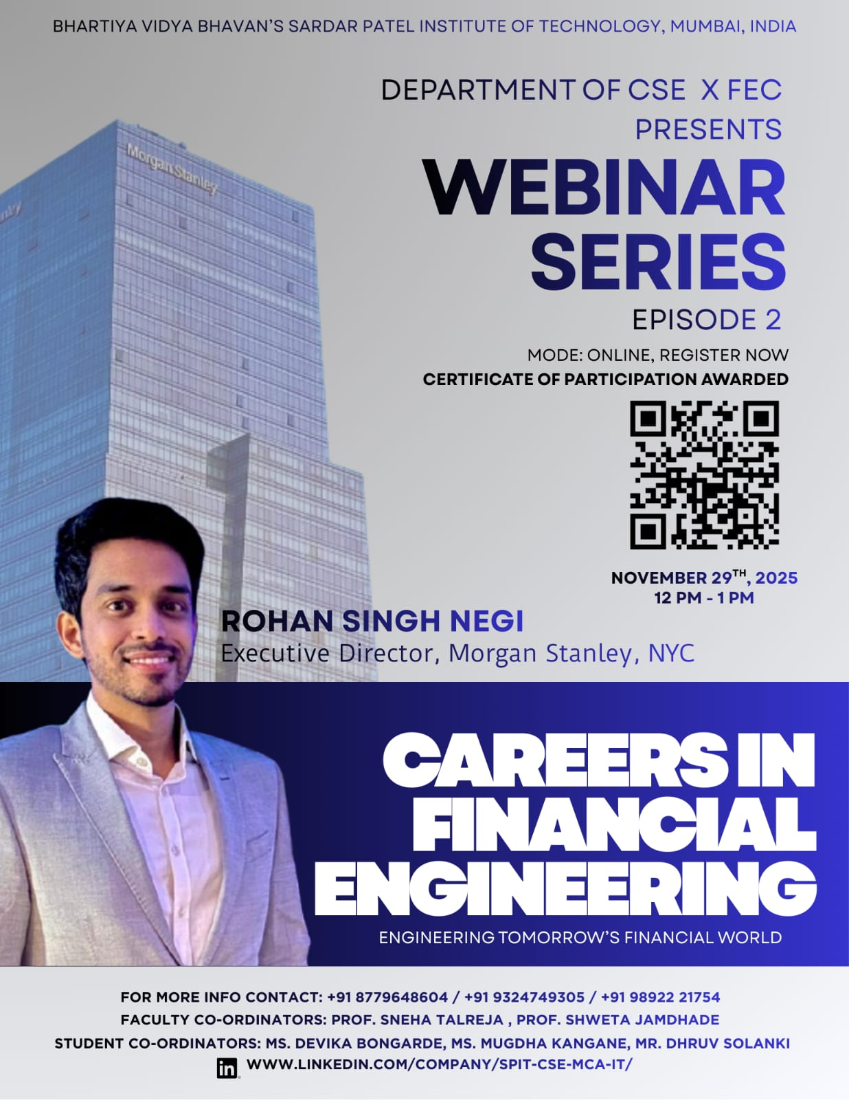 Webinar Series – Episode 2: Careers in Financial Engineering