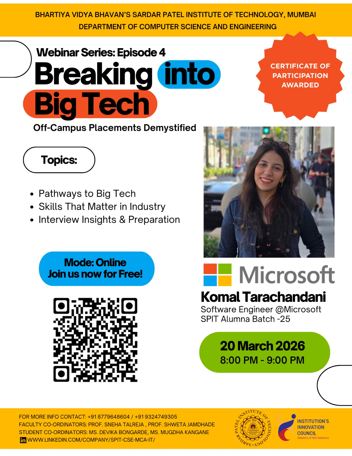 Webinar Series – Episode 4: Breaking into Big Tech – Off-Campus Placements Demystified